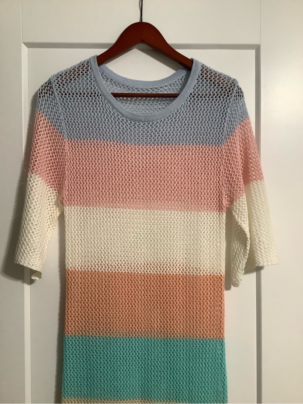 Striped Knit Maxi Dress in Pastel Multicolor - Picture 3 of 4